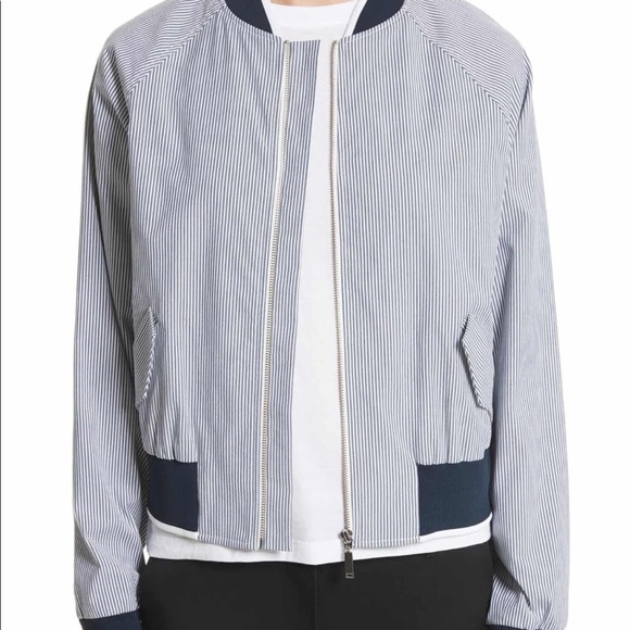 - Grey Jason Wu – Embroidered Stripe Bomber Jacket BABY BLUE / 8